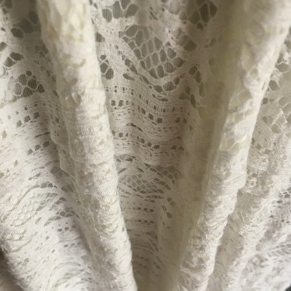 Cream colored Strapless Lace Maxi Dress Size M/L - Picture 4 of 4